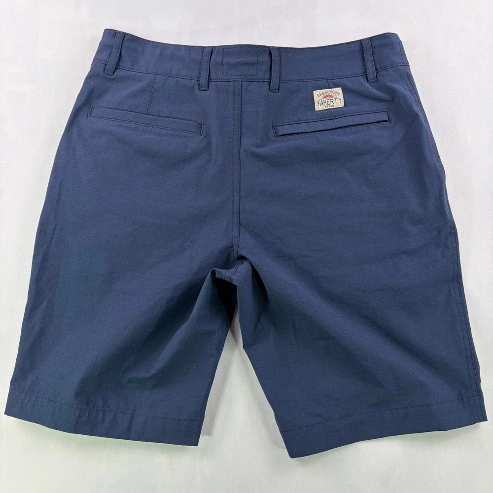 Faherty All Day Shorts Mens 29 Navy Blue Hybrid Stretch Quick-Dry Casual 9
